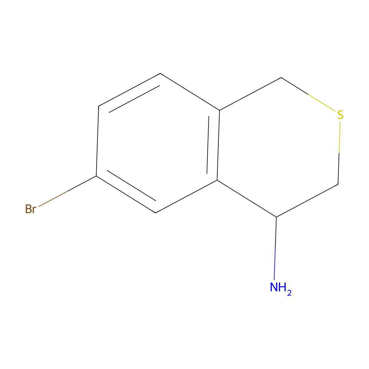 6-bromo-3,4-dihydro-1H-2-benzothiopyran-4-amine molecular structure, CAS 1187884-09-8