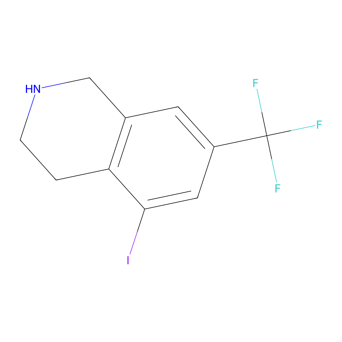 5-Iodo-7-(trifluoromethyl)-1,2,3,4-tetrahydroisoquinoline molecular structure, CAS 1187884-11-2