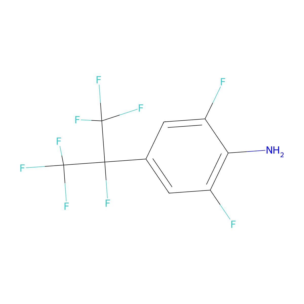 2,6-Difluoro-4-(1,1,1,2,3,3,3-heptafluoropropan-2-yl)aniline molecular structure, CAS 1187887-77-9
