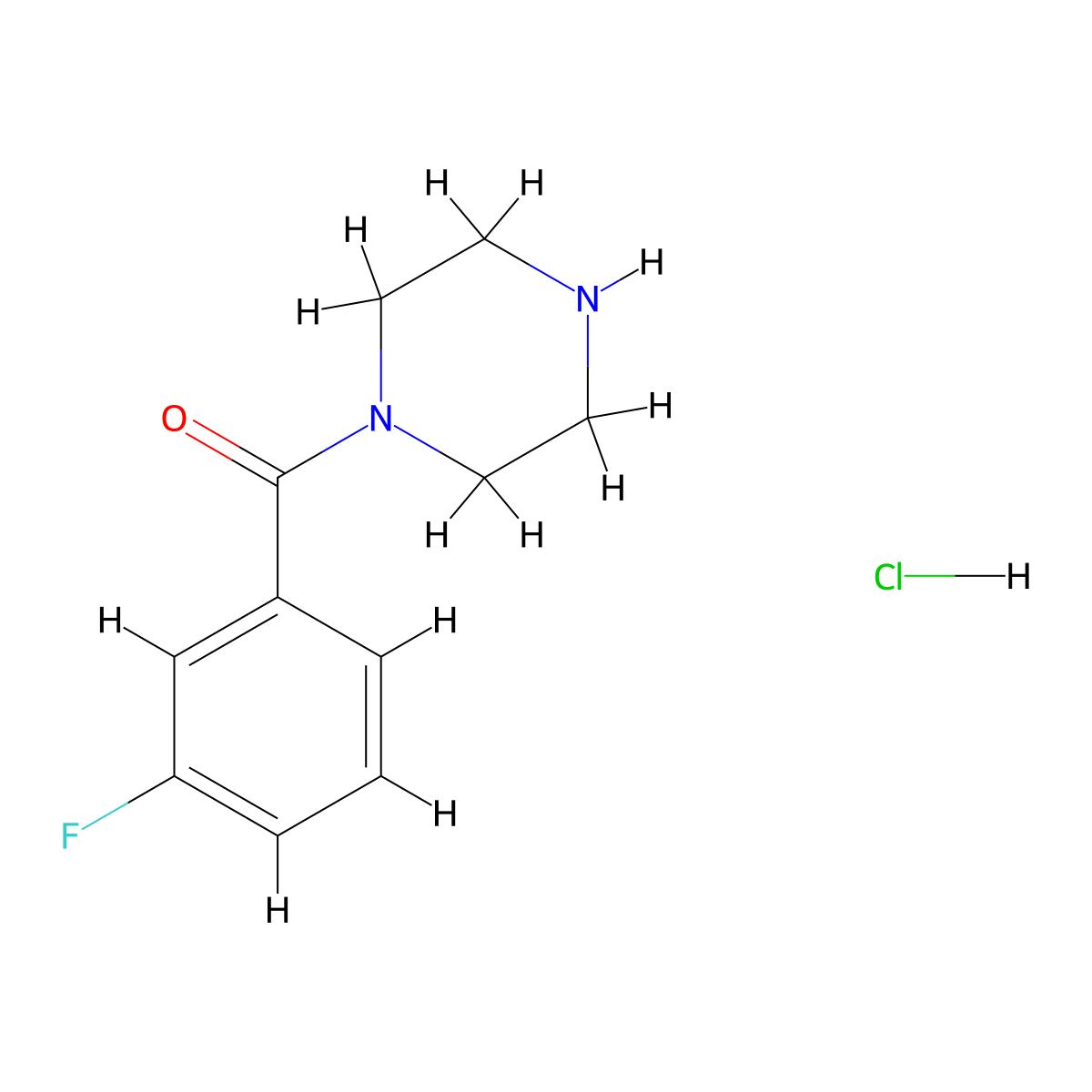 1-(3-Fluorobenzoyl)piperazine hydrochloride molecular structure, CAS 1187890-39-6