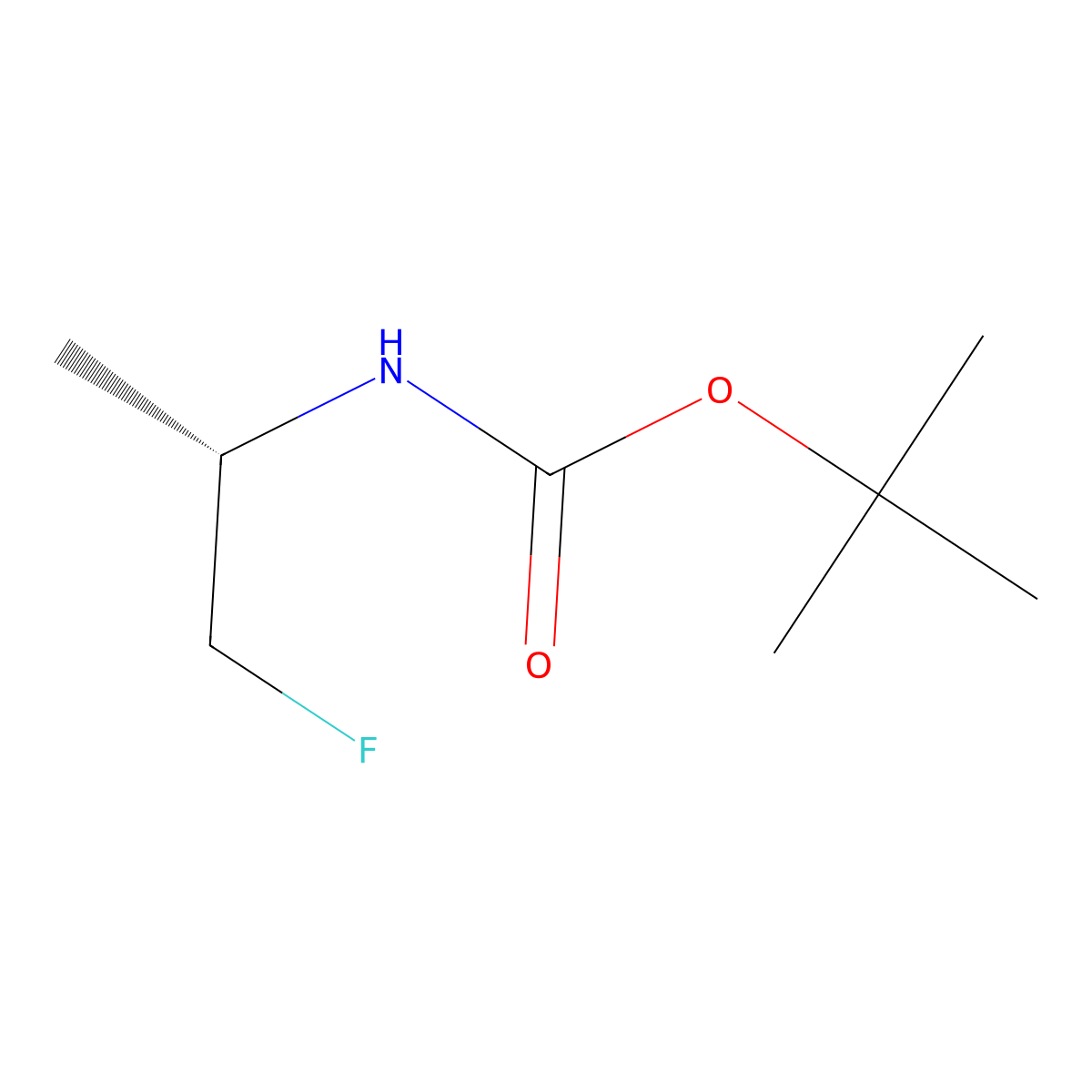 tert-Butyl (S)-(1-fluoropropan-2-yl)carbamate molecular structure, CAS 1187926-63-1