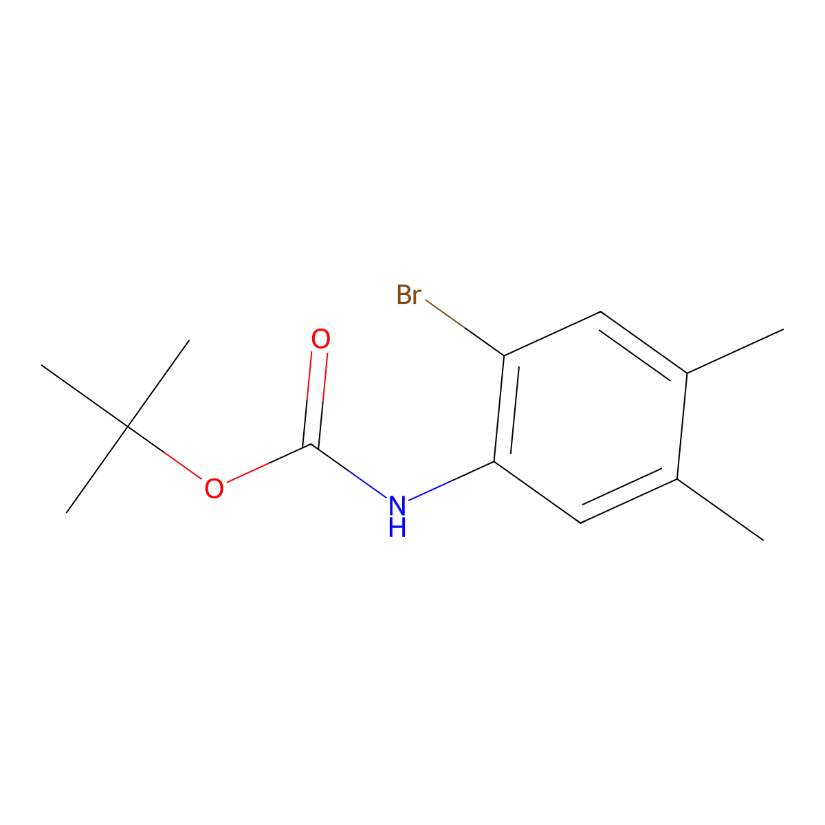 tert-Butyl (2-bromo-4,5-dimethylphenyl)carbamate molecular structure, CAS 1187926-96-0