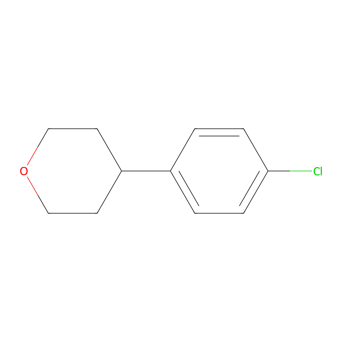 4-(4-Chlorophenyl)tetrahydro-2H-pyran molecular structure, CAS 1187926-98-2