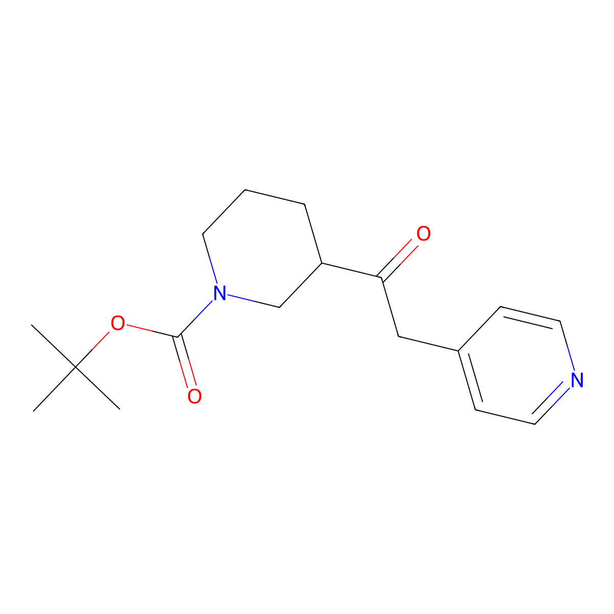 (R)-1-Boc-3-(2-pyridin-4-YL-acetyl)-piperidine molecular structure, CAS 1187927-03-2