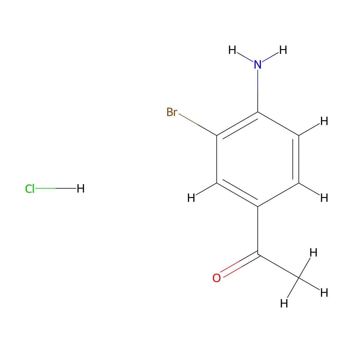 1-(4-Amino-3-bromophenyl)ethanone hydrochloride molecular structure, CAS 1187927-06-5