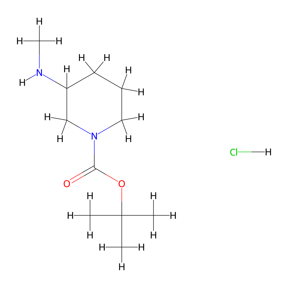 tert-Butyl 3-(methylamino)piperidine-1-carboxylate hydrochloride molecular structure, CAS 1187927-08-7