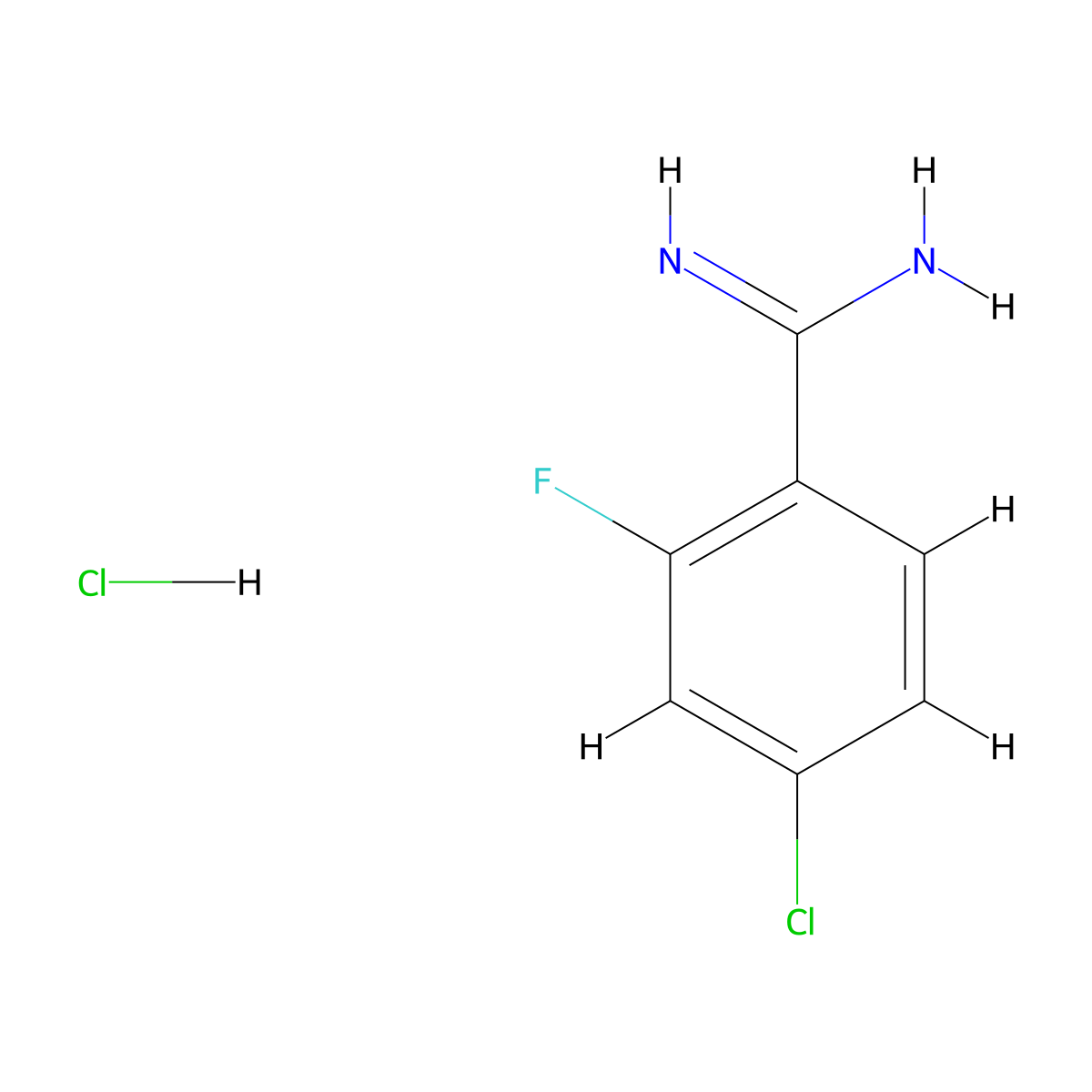 4-Chloro-2-fluoro-benzamidine hydrochloride molecular structure, CAS 1187927-09-8