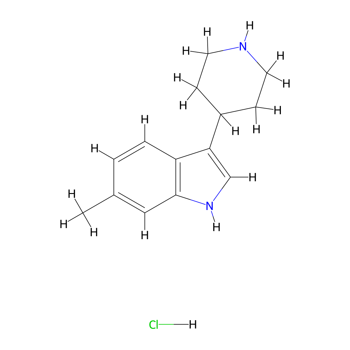 6-Methyl-3-(piperidin-4-yl)-1H-indole hydrochloride molecular structure, CAS 1187927-14-5