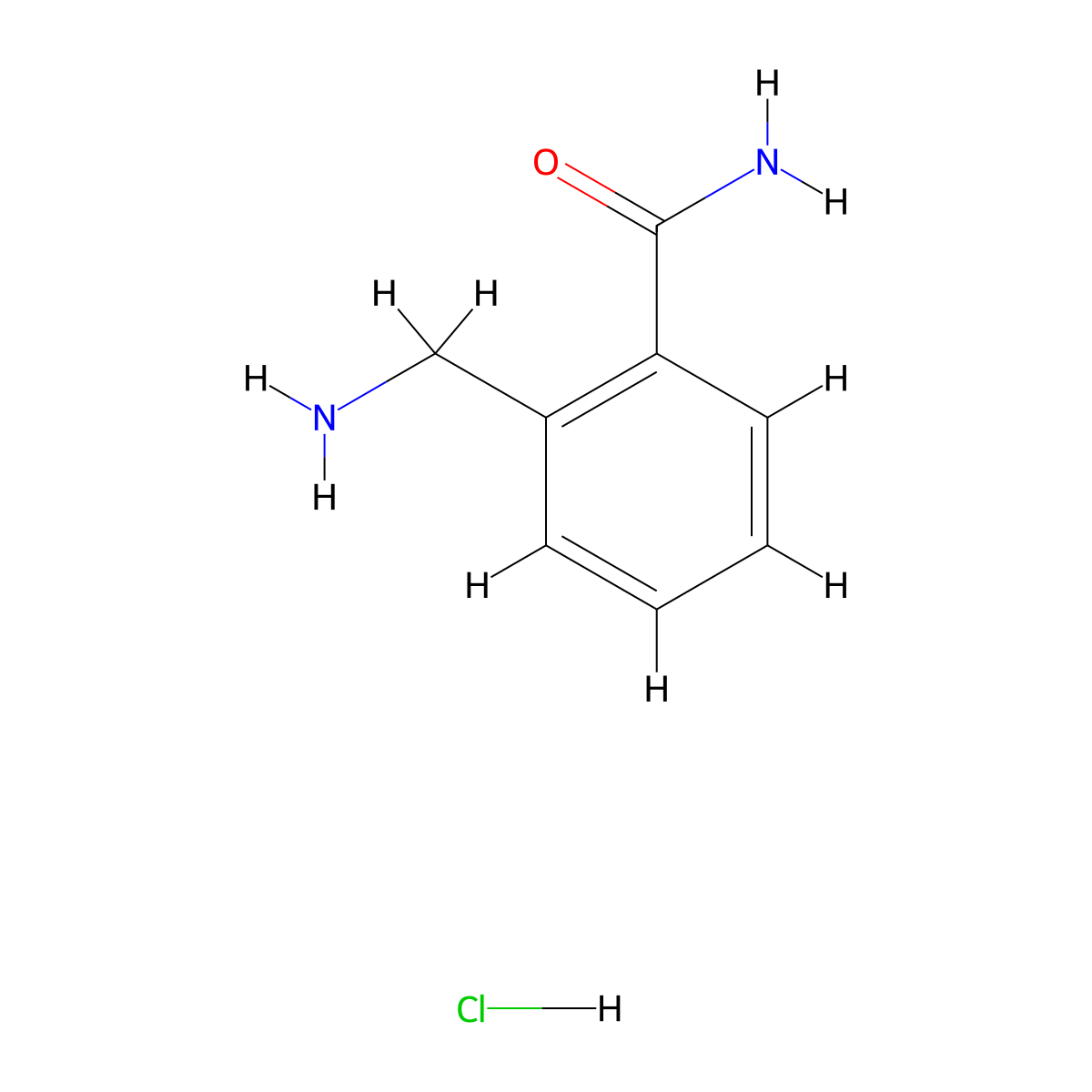 2-(Aminomethyl)benzamide hydrochloride molecular structure, CAS 1187927-15-6