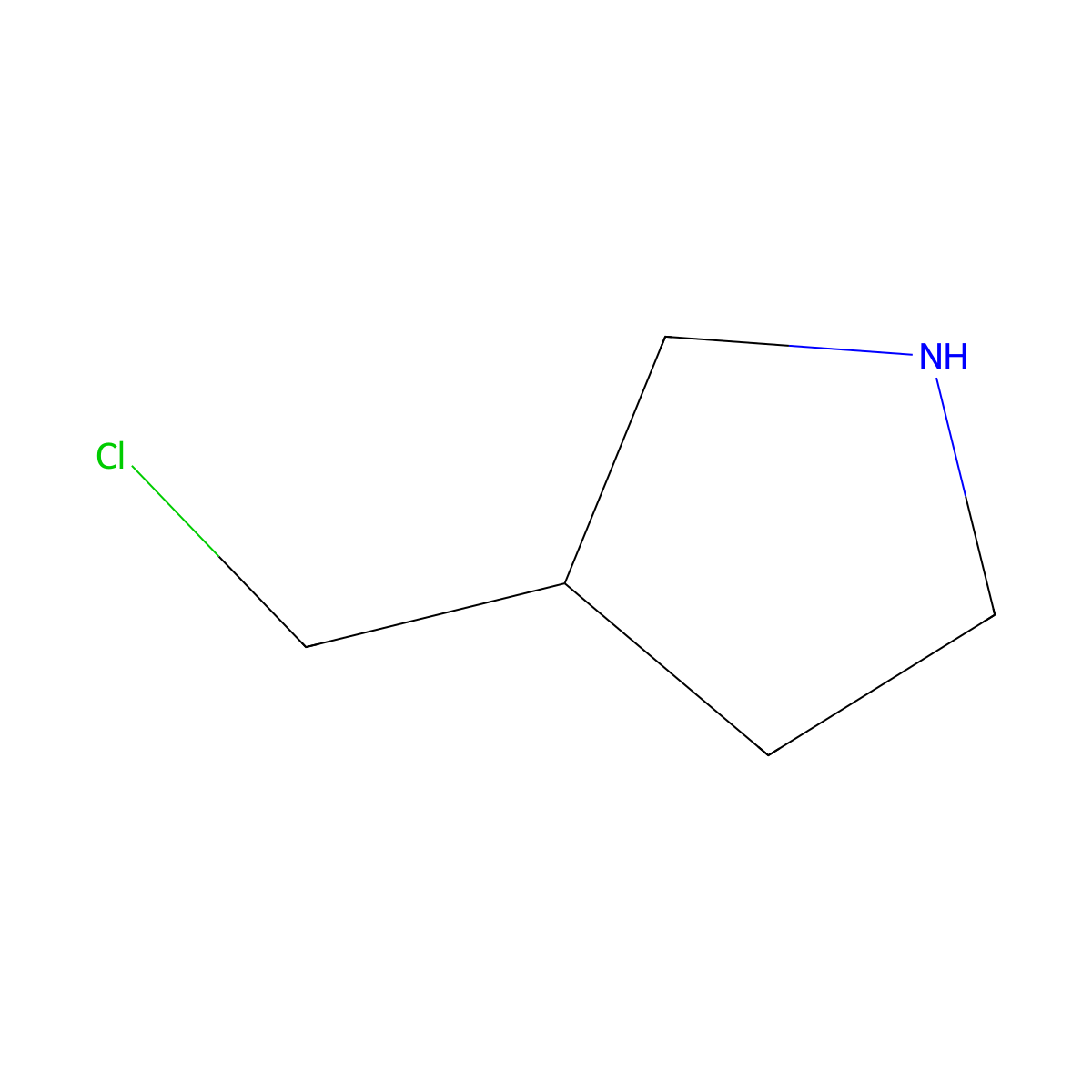 (R)-3-(Chloromethyl)pyrrolidine molecular structure, CAS 1187927-17-8