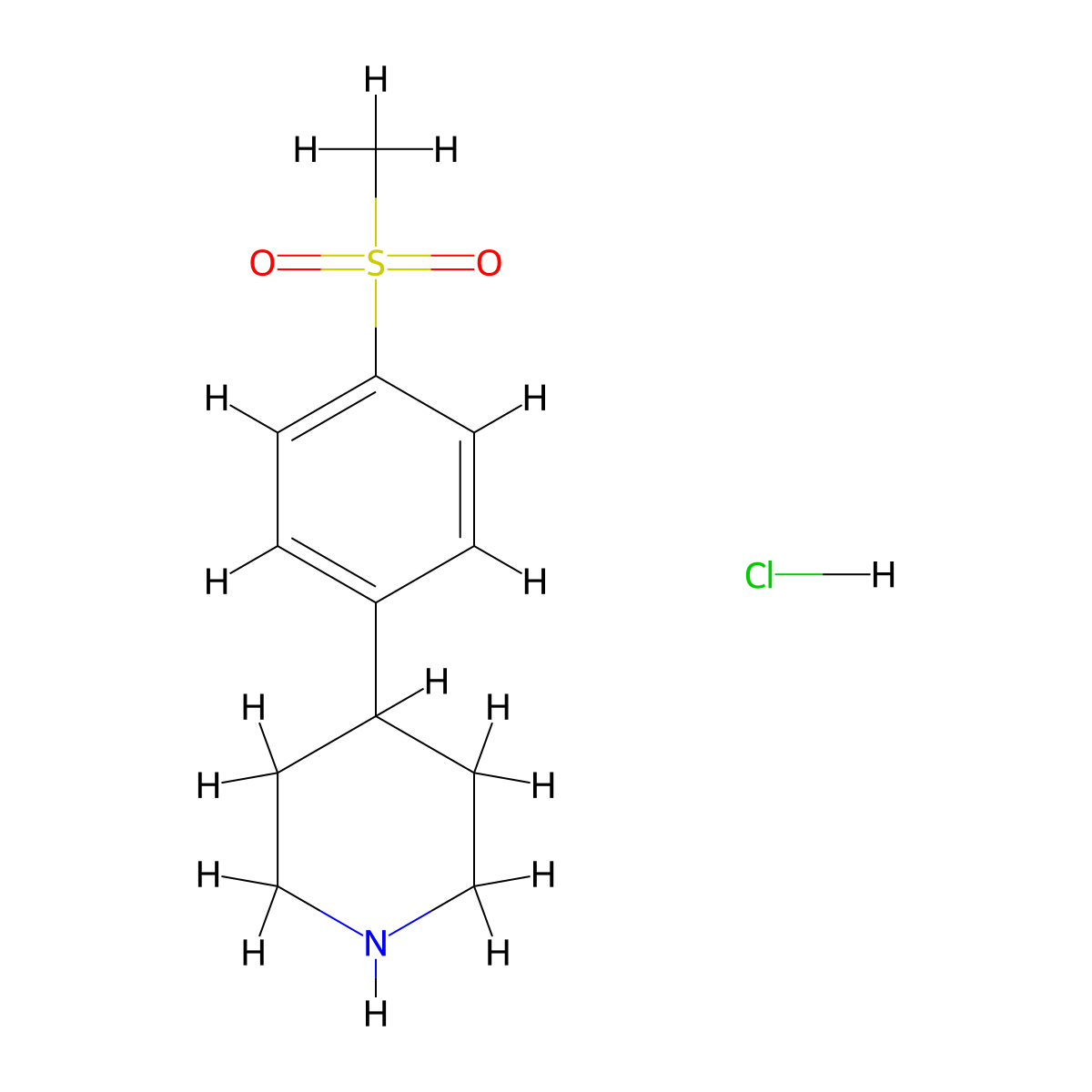 4-(4-Methanesulfonyl-phenyl)-piperidine hydrochloride molecular structure, CAS 1187927-18-9