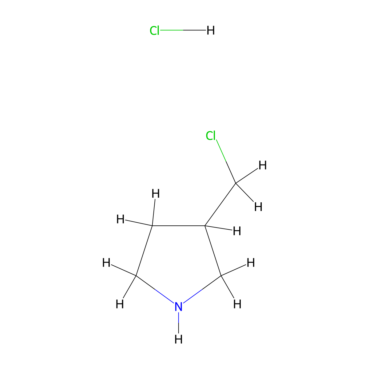 3-Chloromethyl-pyrrolidine hydrochloride molecular structure, CAS 1187927-23-6