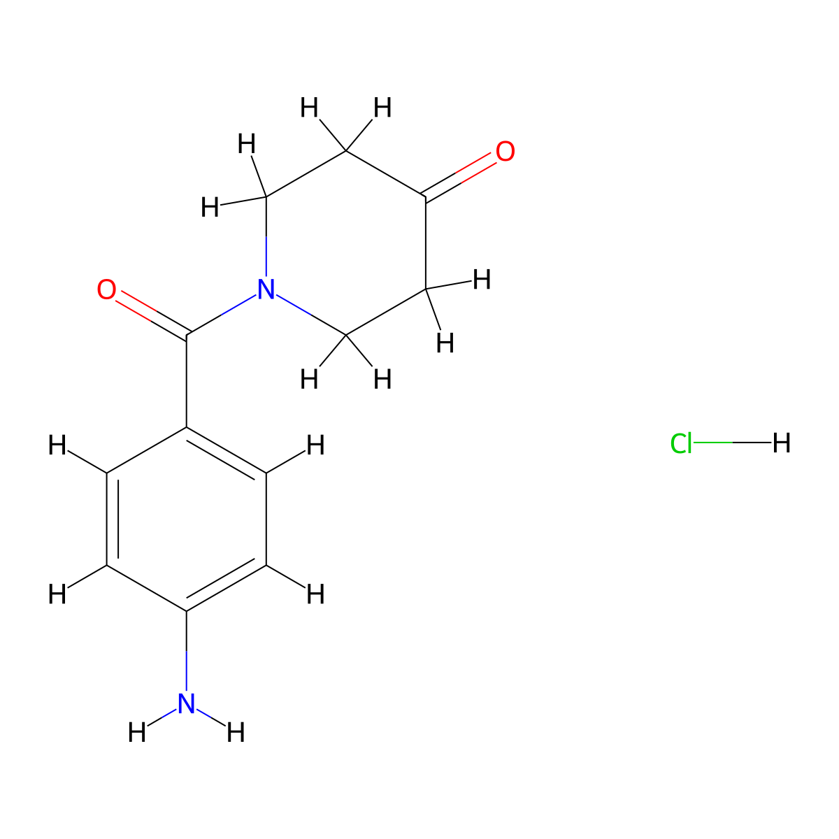 1-(4-Aminobenzoyl)piperidin-4-one hydrochloride molecular structure, CAS 1187927-24-7