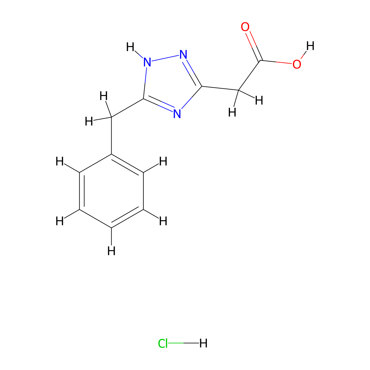 (5-Benzyl-4H-[1,2,4]triazol-3-yl)-acetic acid hydrochloride molecular structure, CAS 1187927-29-2