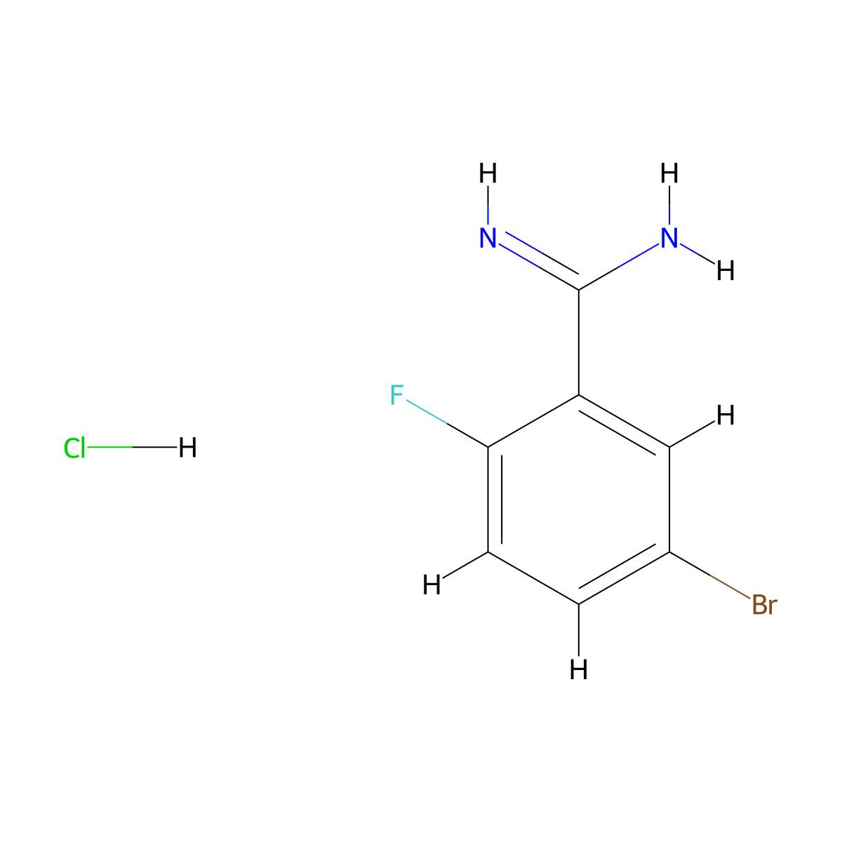 5-Bromo-2-fluoro-benzamidine hydrochloride molecular structure, CAS 1187927-33-8