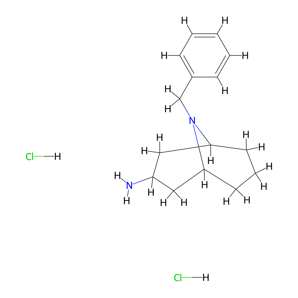 9-Benzyl-9-aza-bicyclo[3.3.1]non-3-ylamine dihydrochloride molecular structure, CAS 1187927-34-9