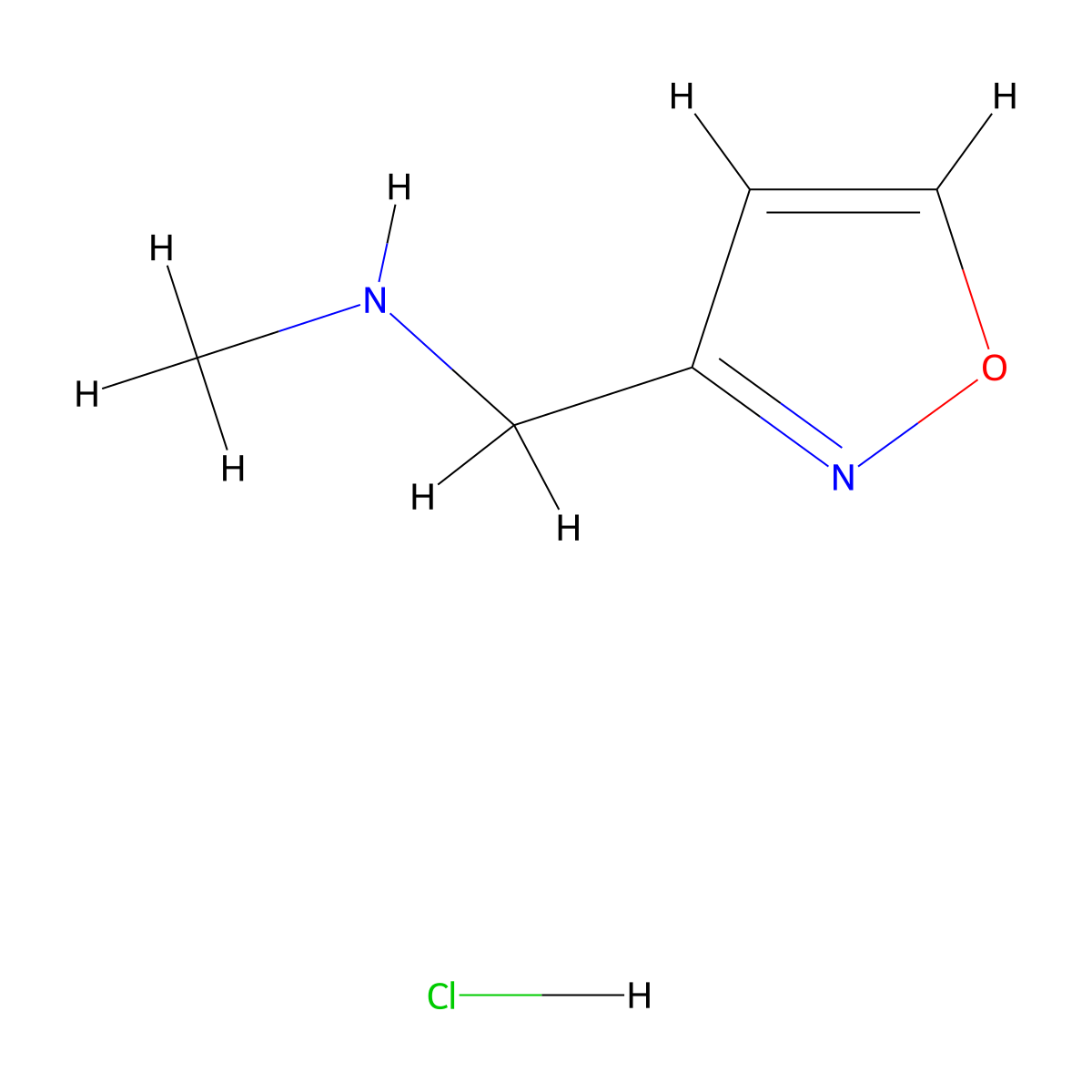 Isoxazol-3-ylmethyl-methyl-amine hydrochloride molecular structure, CAS 1187927-38-3