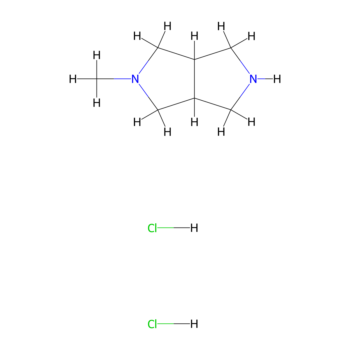 2-Methyloctahydropyrrolo[3,4-c]pyrrole dihydrochloride molecular structure, CAS 1187927-43-0