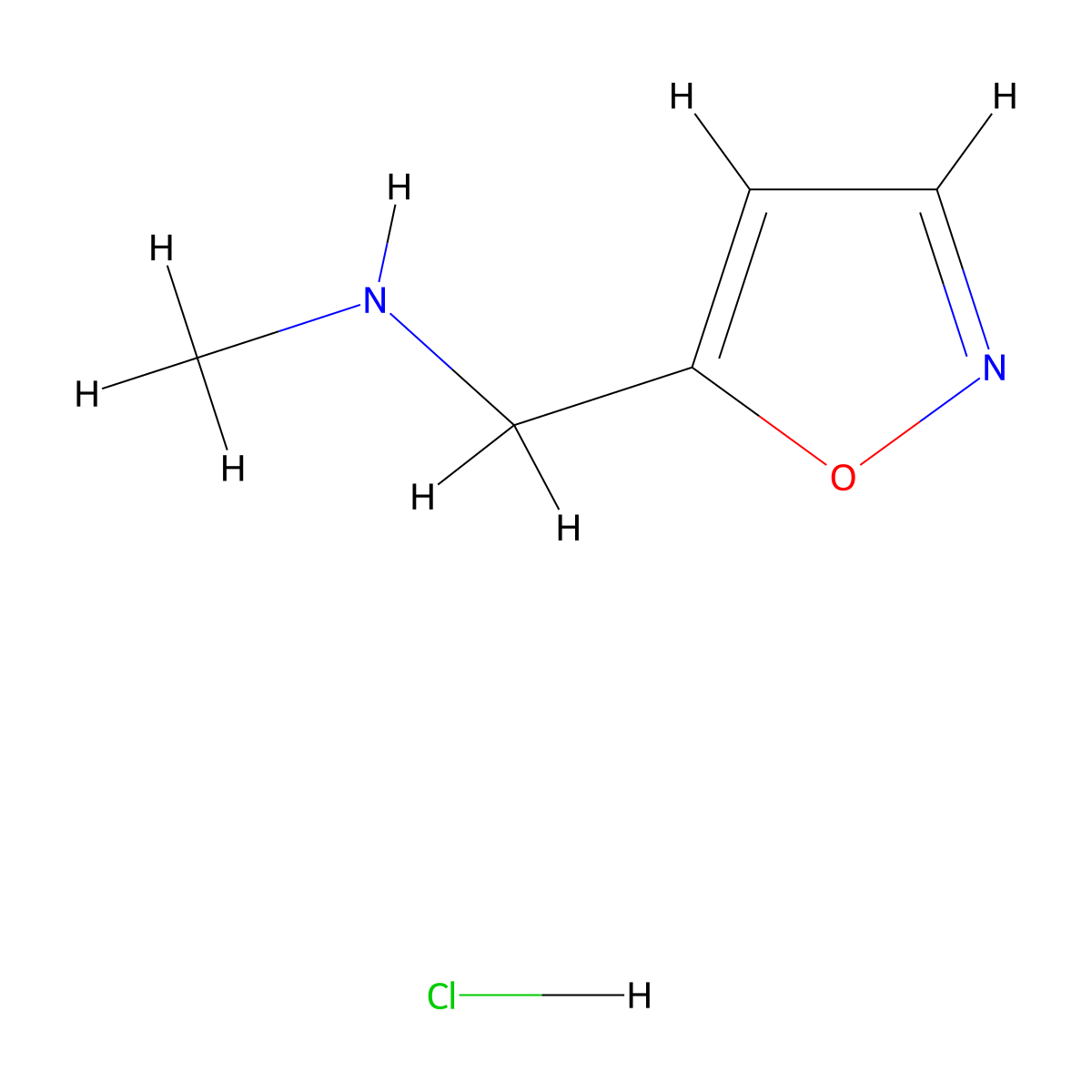 Isoxazol-5-ylmethyl-methyl-amine hydrochloride molecular structure, CAS 1187927-44-1