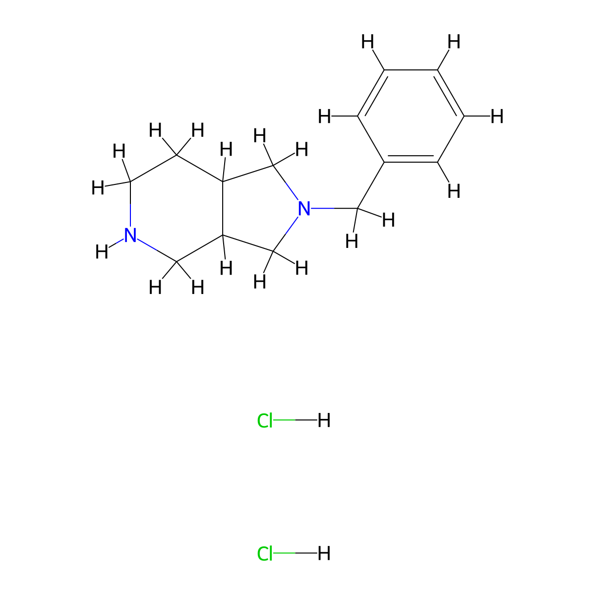 2-Benzyloctahydro-1H-pyrrolo[3,4-c]pyridine Dihydrochloride molecular structure, CAS 1187927-49-6