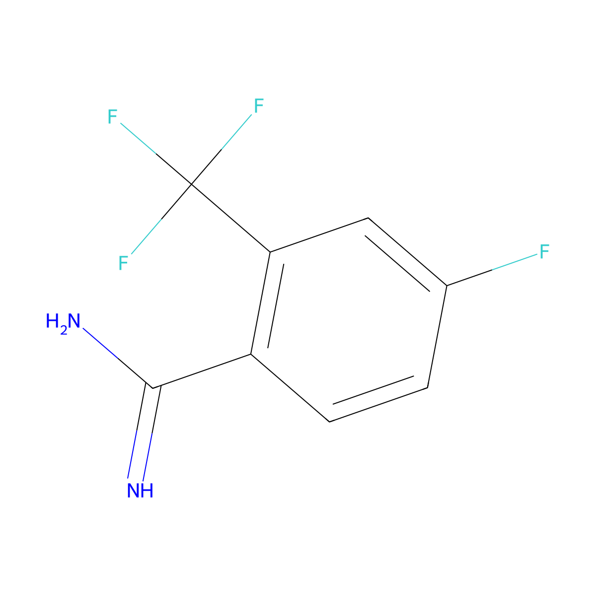 4-Fluoro-2-trifluoromethyl-benzamidine molecular structure, CAS 1187927-54-3