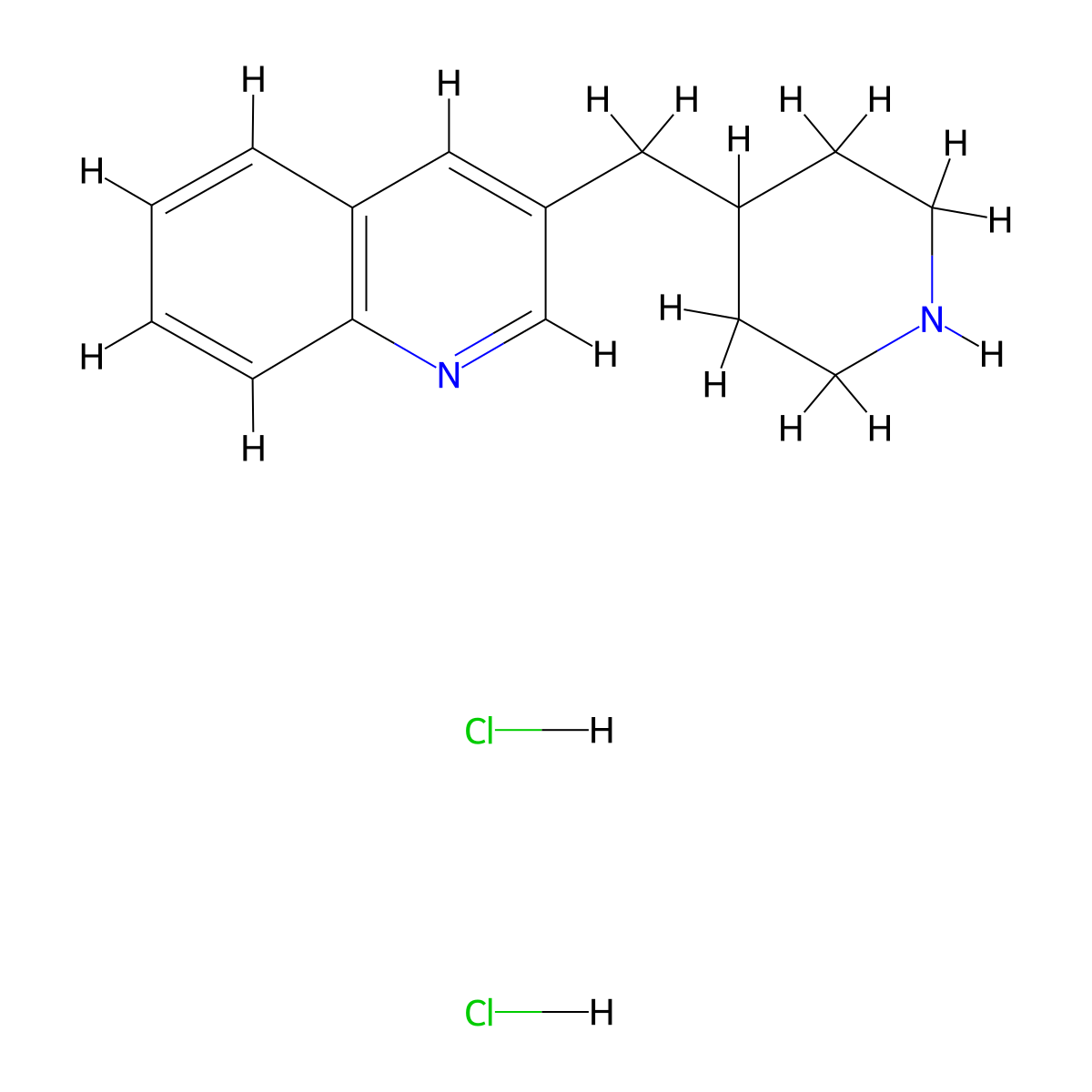 3-Piperidin-4-ylmethyl-quinoline dihydrochloride molecular structure, CAS 1187927-55-4