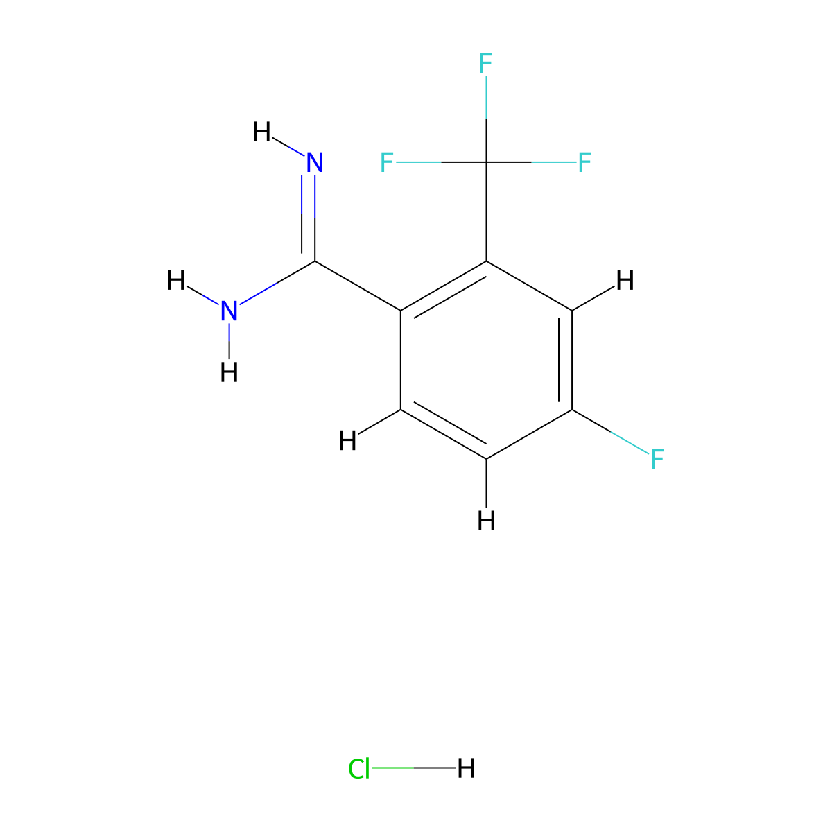 4-Fluoro-2-(trifluoromethyl)benzene-1-carboximidamide hydrochloride molecular structure, CAS 1187927-62-3