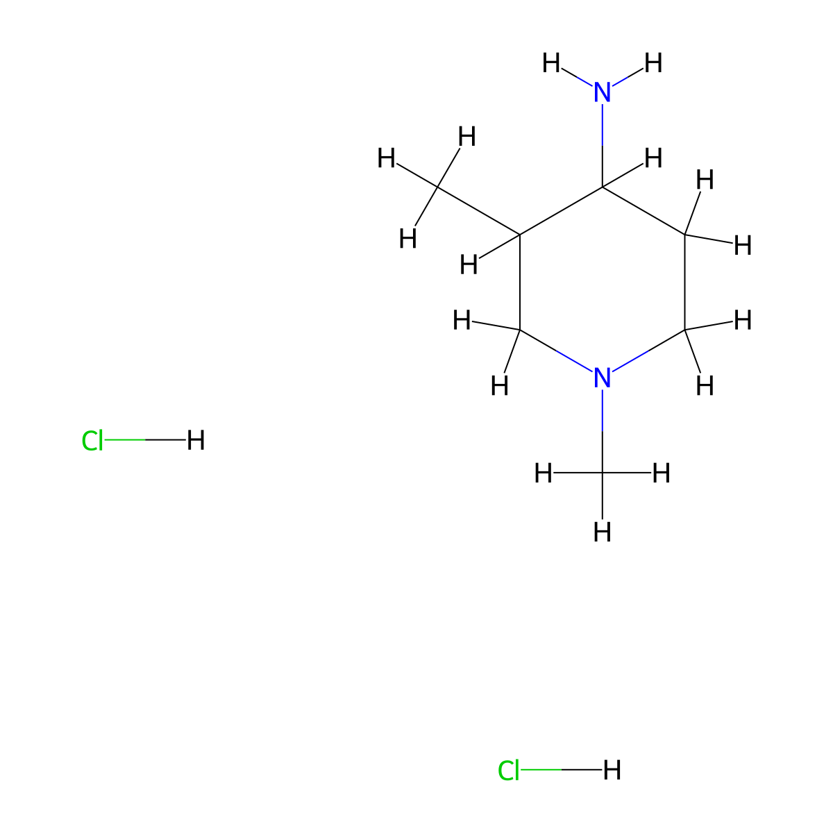 1,3-Dimethyl-piperidin-4-ylamine dihydrochloride molecular structure, CAS 1187927-63-4