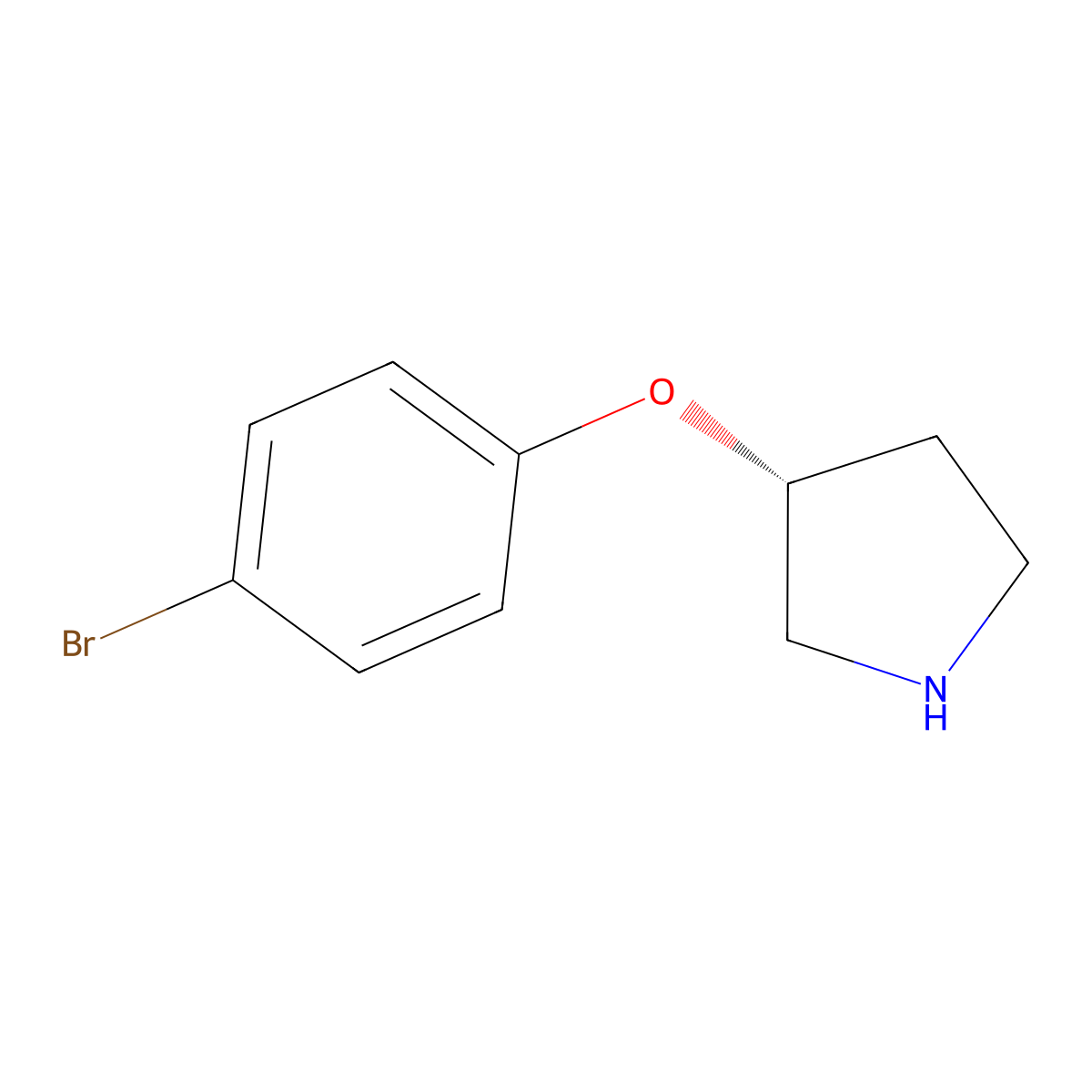 (R)-3-(4-Bromo-phenoxy)-pyrrolidine molecular structure, CAS 1187927-69-0