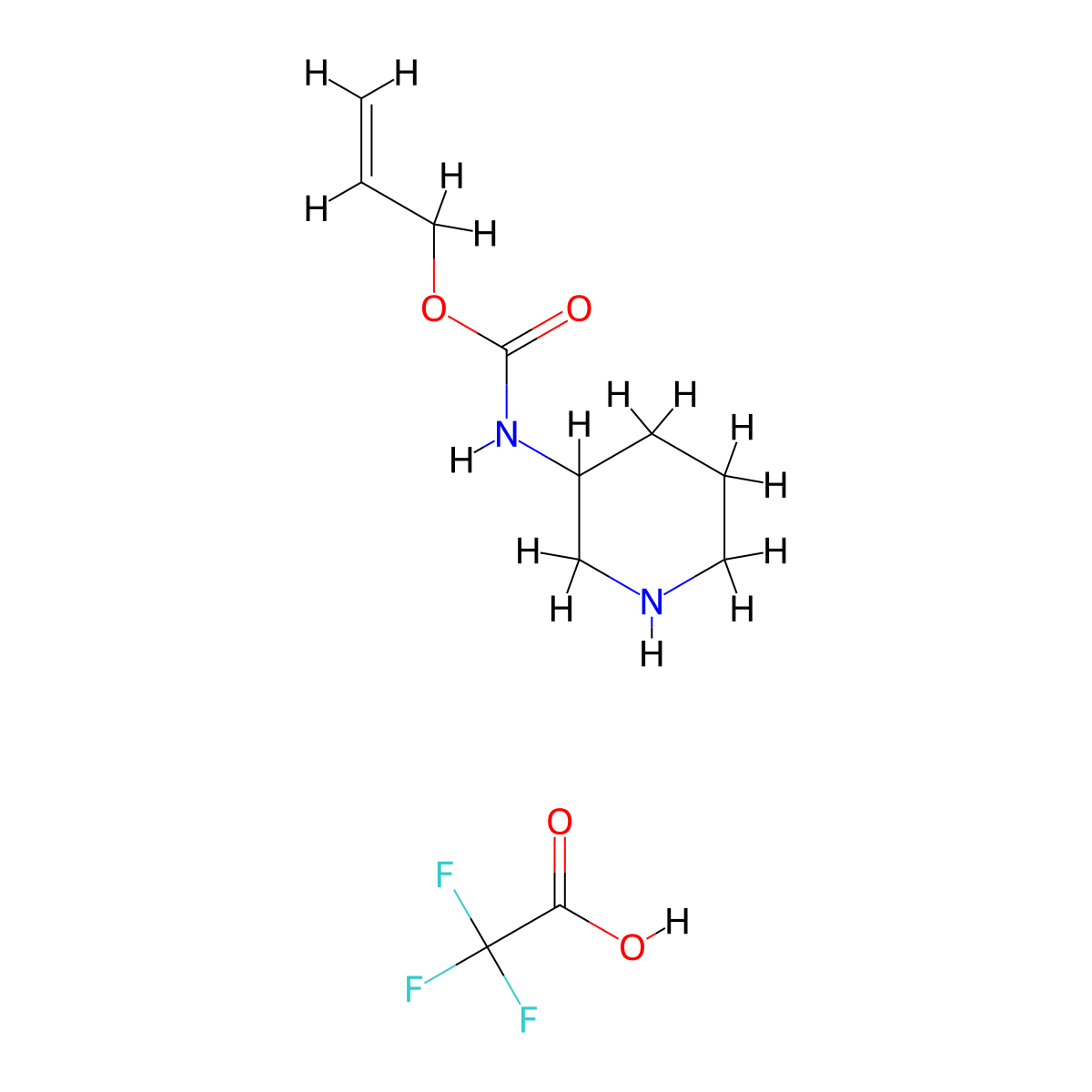 Piperidin-3-yl-carbamic acid allyl ester trifluoroacetate molecular structure, CAS 1187927-72-5