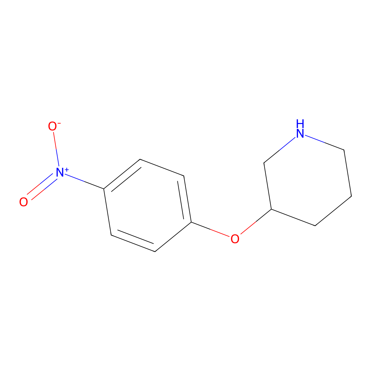 3-(4-Nitro-phenoxy)-piperidine molecular structure, CAS 1187927-81-6