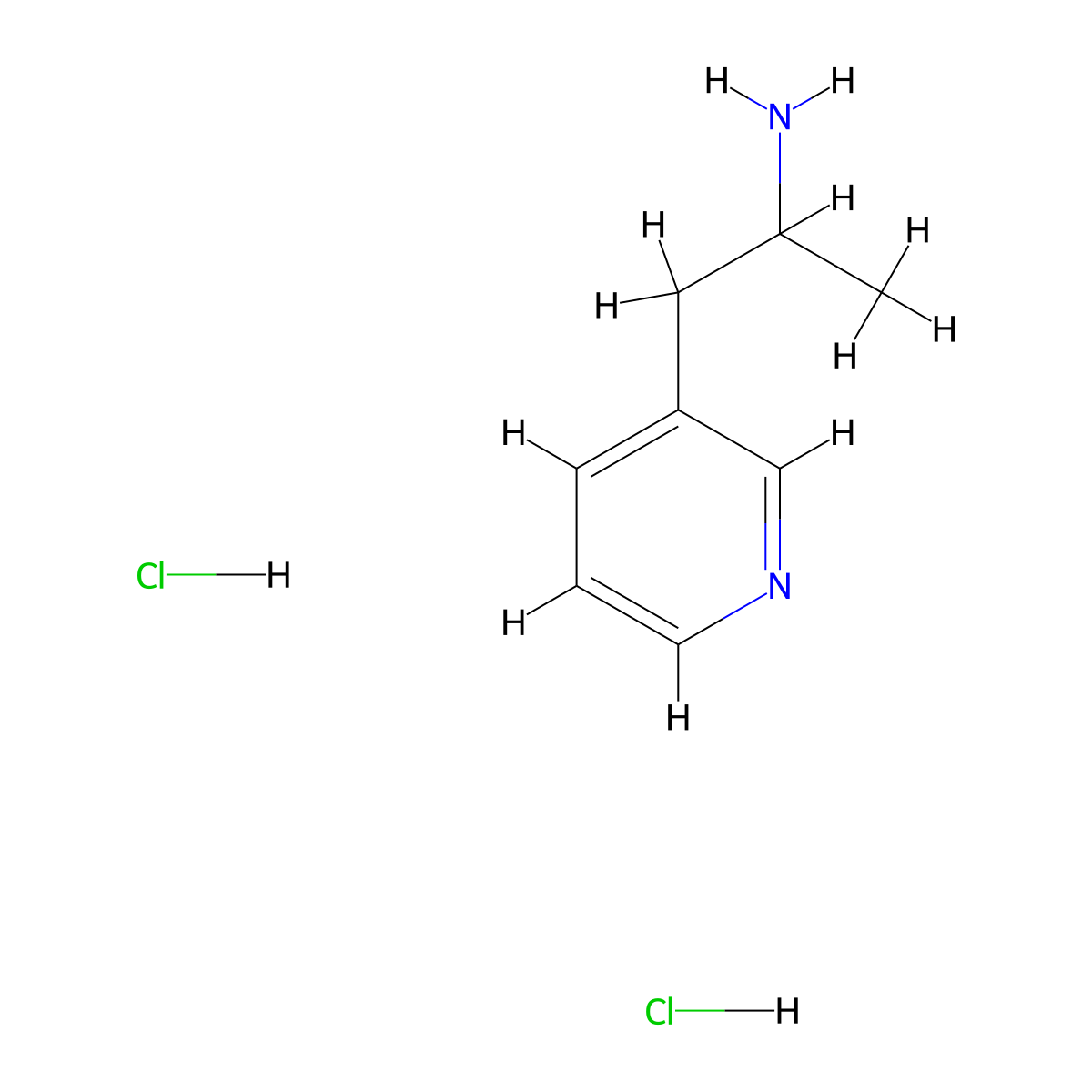 1-Methyl-2-pyridin-3-YL-ethylamine dihydrochloride molecular structure, CAS 1187927-86-1
