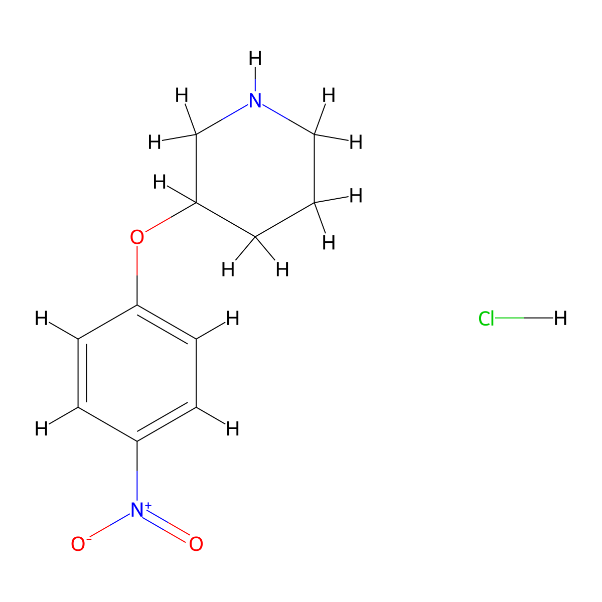 3-(4-Nitrophenoxy)piperidine hydrochloride molecular structure, CAS 1187927-90-7