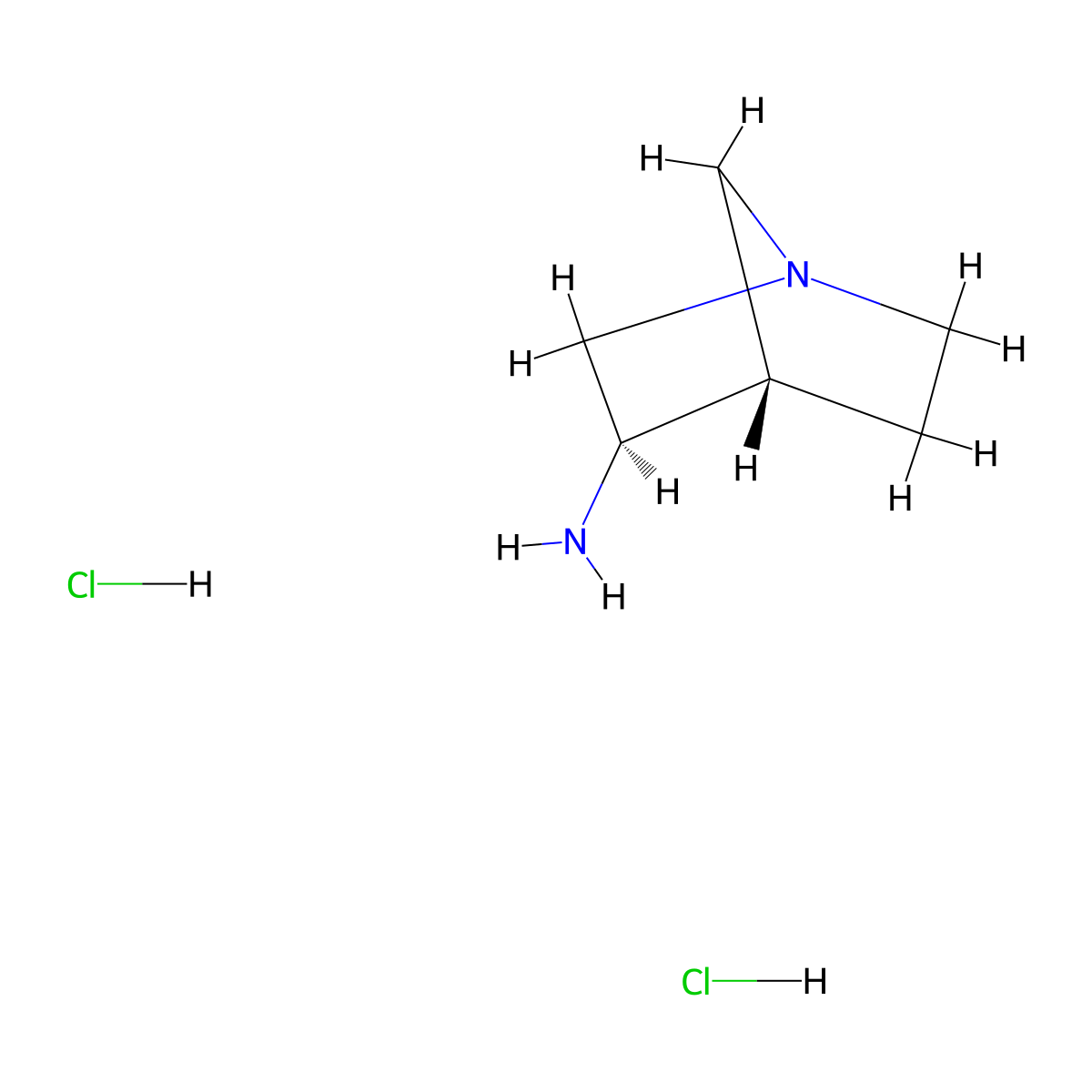 (3R,4S)-1-Azabicyclo[2.2.1]heptan-3-amine dihydrochloride molecular structure, CAS 1187927-95-2