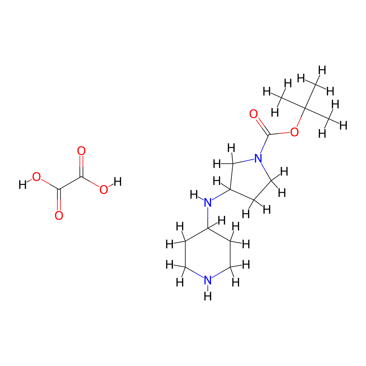 3-(Piperidin-4-ylamino)-pyrrolidine-1-carboxylic acid tert-butyl ester oxalate molecular structure, CAS 1187928-04-6