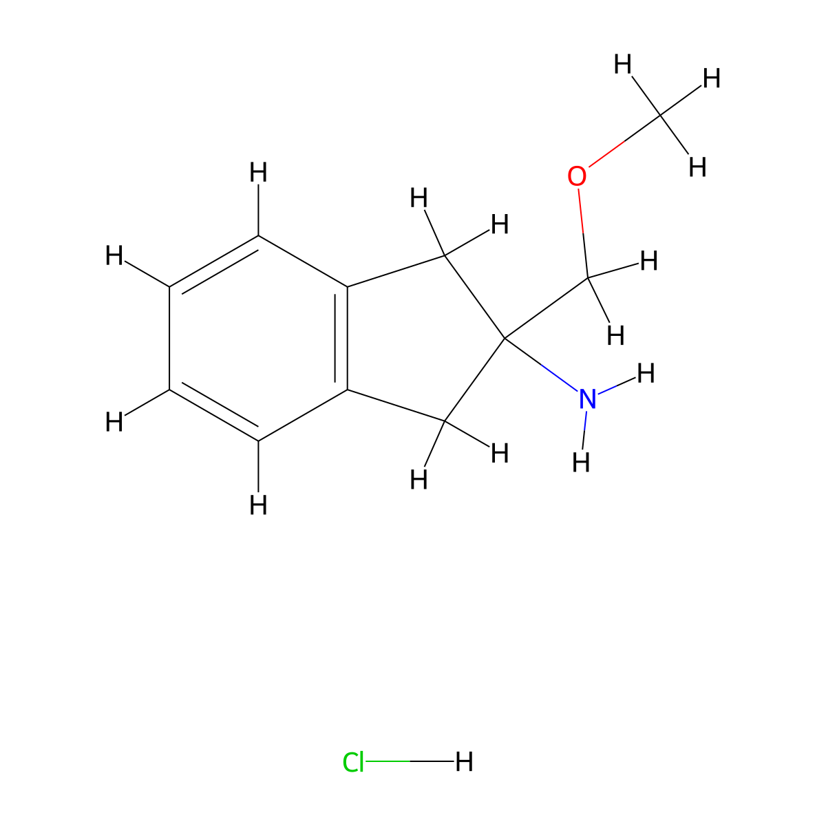 2-Methoxymethyl-indan-2-ylamine hydrochloride molecular structure, CAS 1187928-09-1