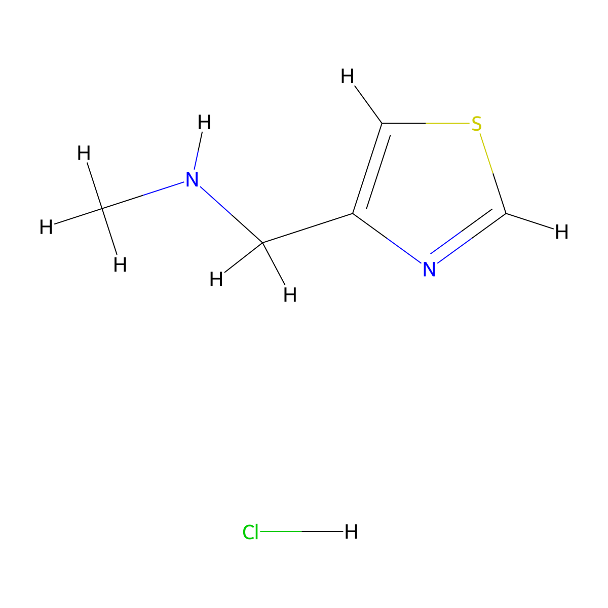 Methyl-thiazol-4-ylmethyl-amine hydrochloride molecular structure, CAS 1187928-14-8