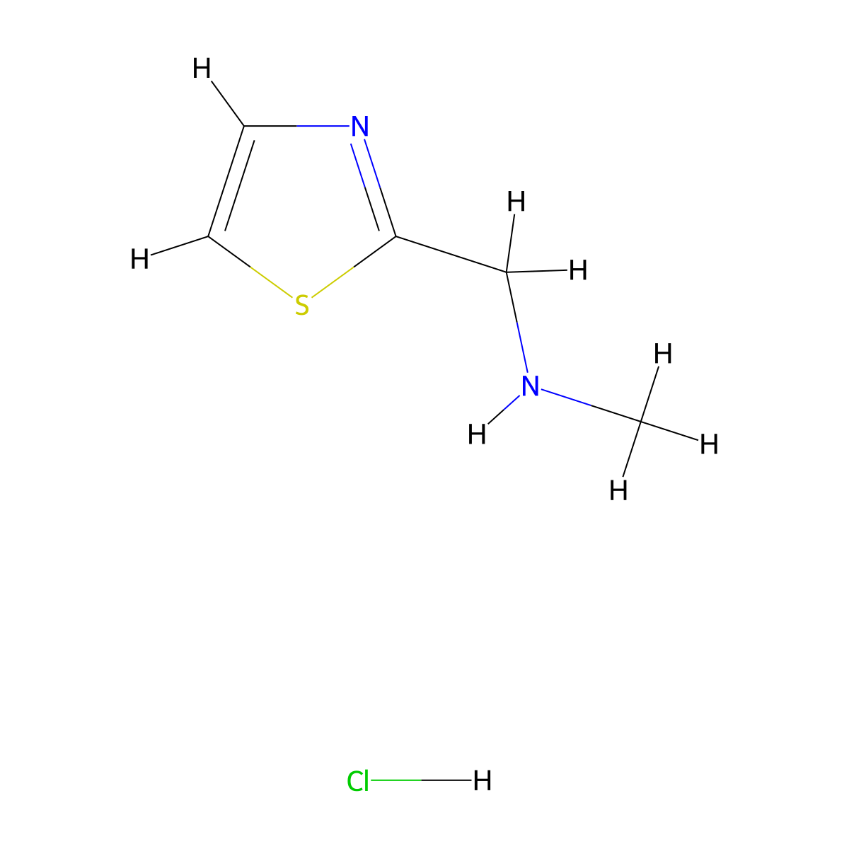 Methyl-thiazol-2-ylmethyl-amine hydrochloride molecular structure, CAS 1187928-19-3