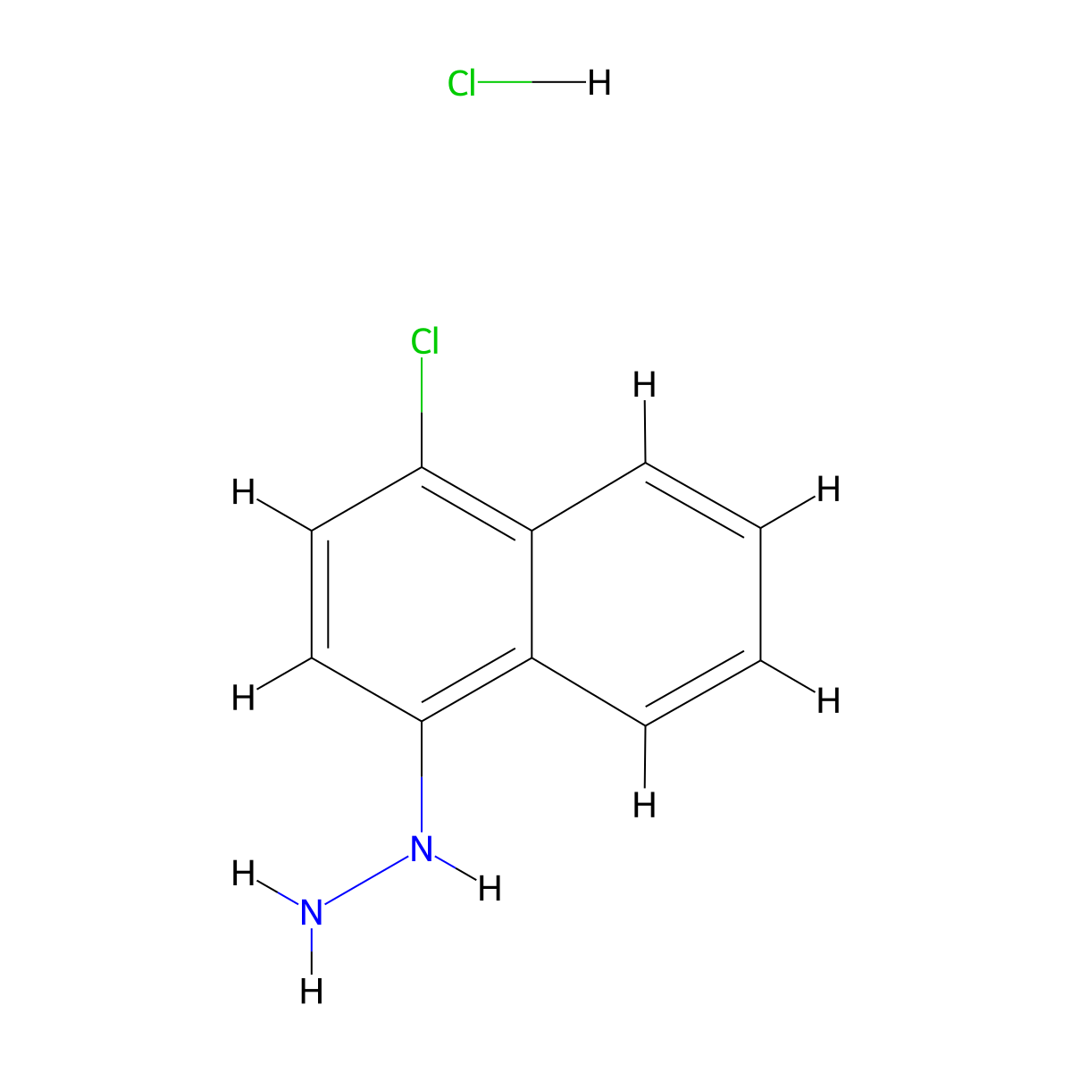 (4-Chloronaphthalen-1-yl)hydrazine hydrochloride molecular structure, CAS 1187928-20-6