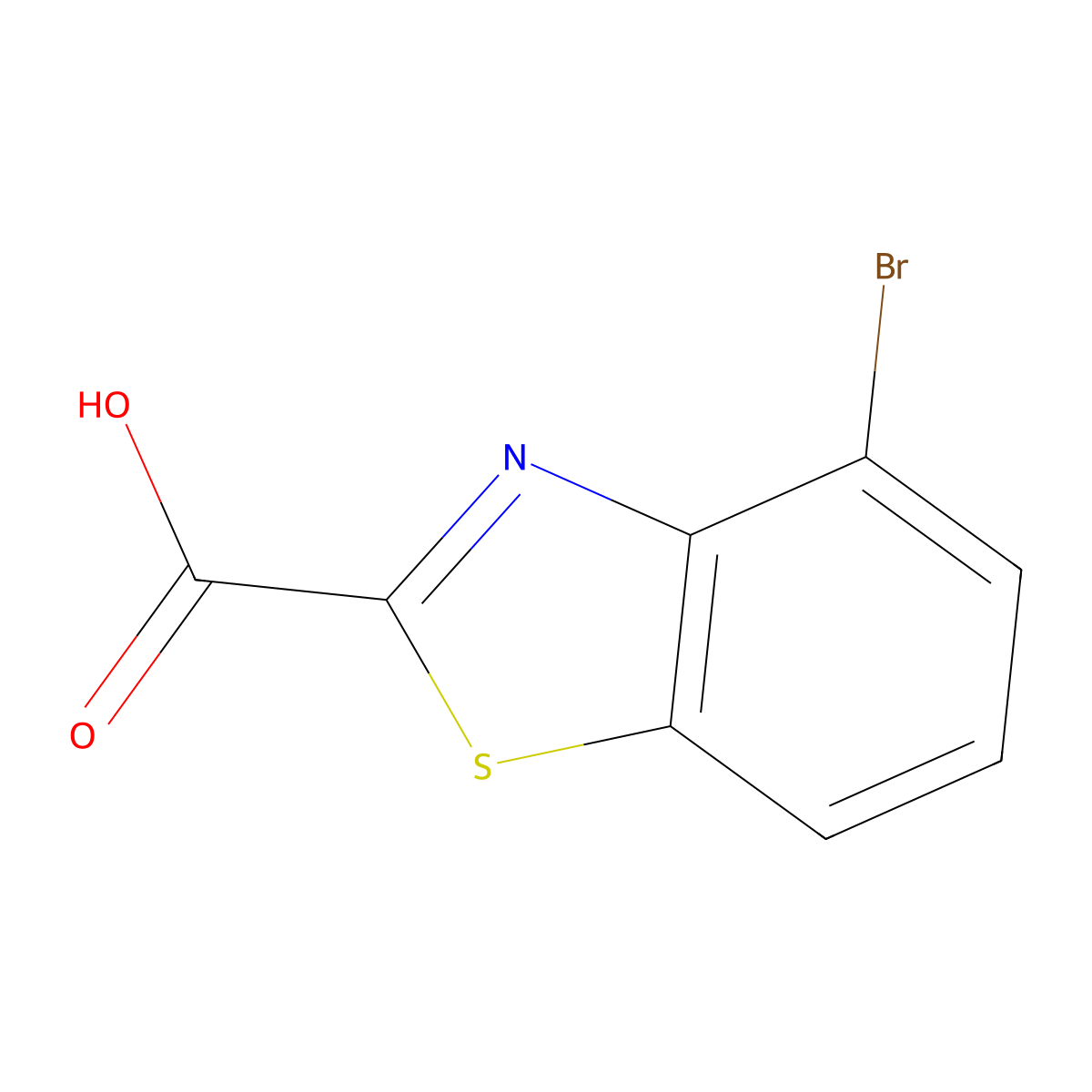 4-Bromo-2-benzothiazolecarboxylic acid molecular structure, CAS 1187928-21-7