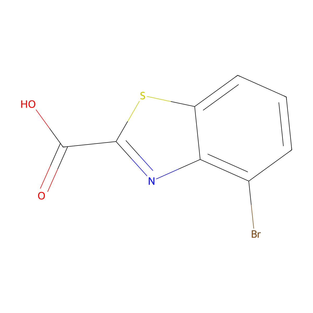 4-Bromo-2-benzothiazolecarboxylic acid molecular structure, CAS 1187928-21-7