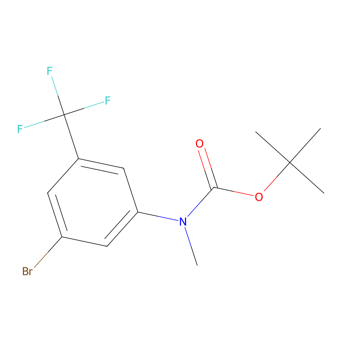 (3-Bromo-5-trifluoromethyl-phenyl)-methyl-carbamic acid tert-butyl ester molecular structure, CAS 1187928-24-0