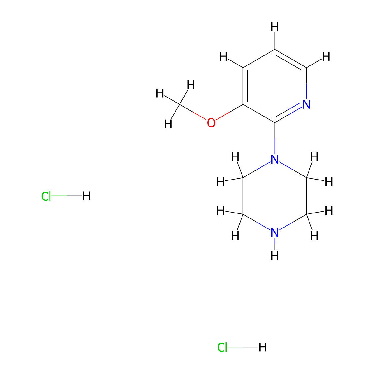1-(3-Methoxypyridin-2-yl)piperazine dihydrochloride molecular structure, CAS 1187928-25-1