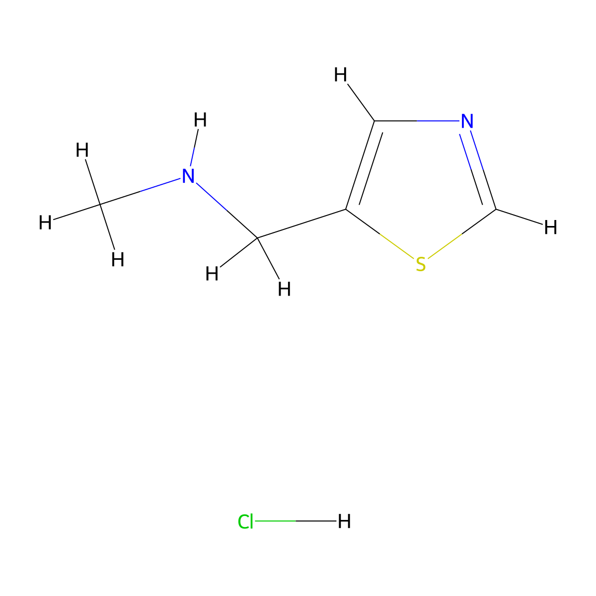 N-Methyl-1-(thiazol-5-YL)methanamine hydrochloride molecular structure, CAS 1187928-26-2