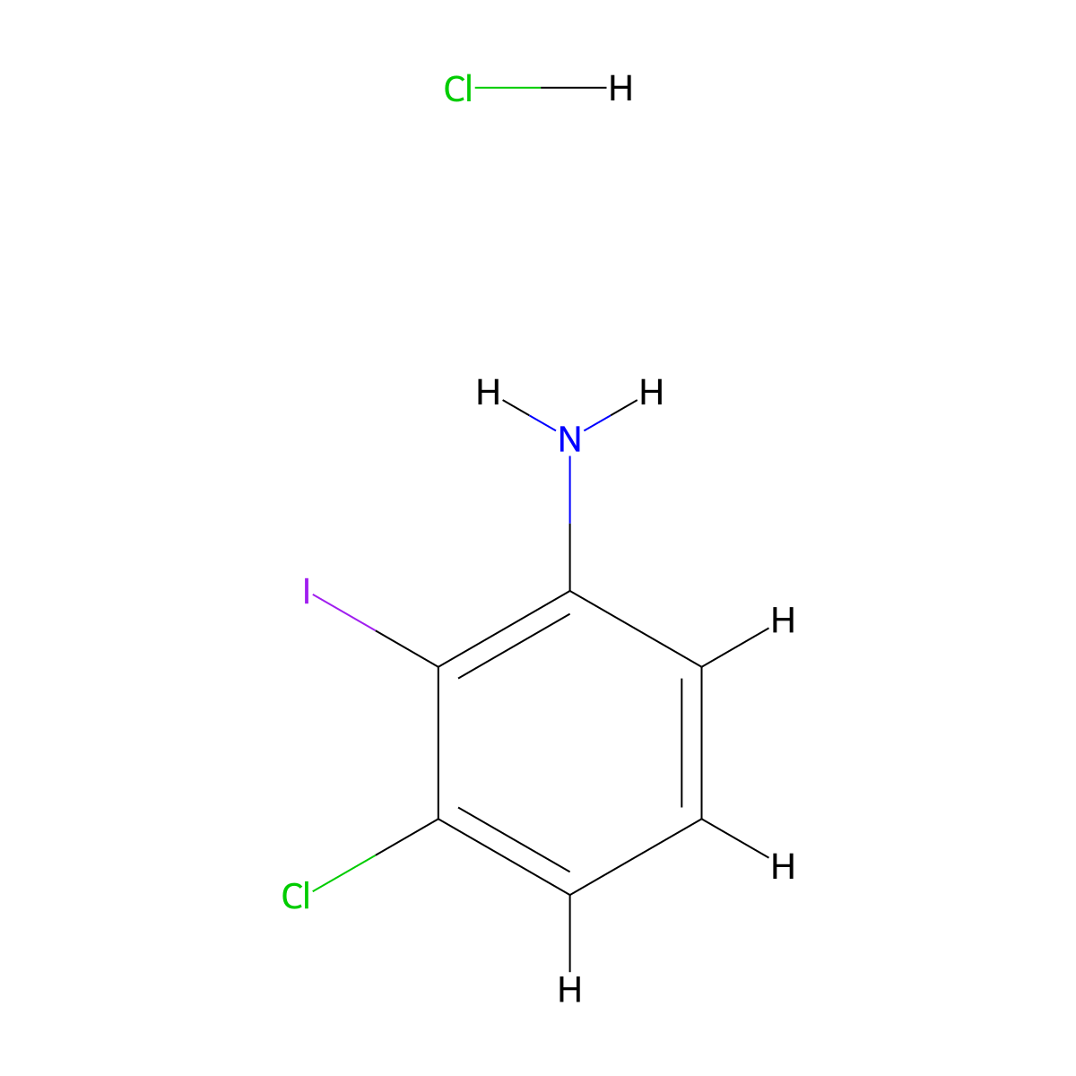 3-Chloro-2-iodoaniline hydrochloride molecular structure, CAS 1187928-28-4