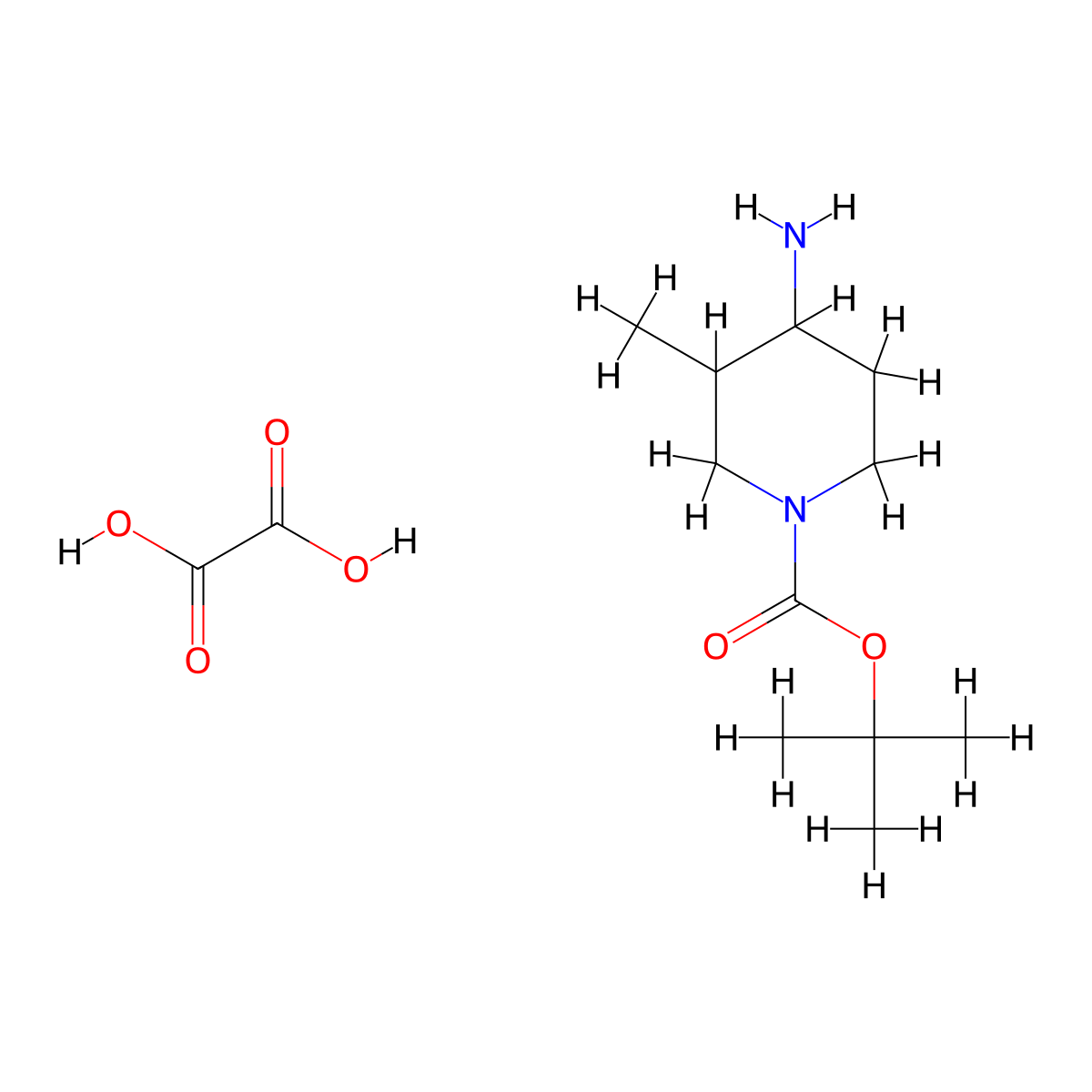 tert-Butyl 4-amino-3-methylpiperidine-1-carboxylate oxalate molecular structure, CAS 1187928-30-8