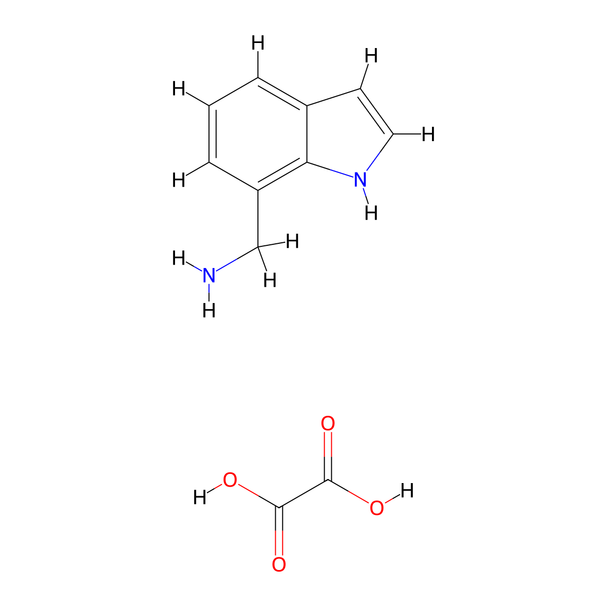 (1H-Indol-7-yl)methanamine oxalate molecular structure, CAS 1187928-34-2
