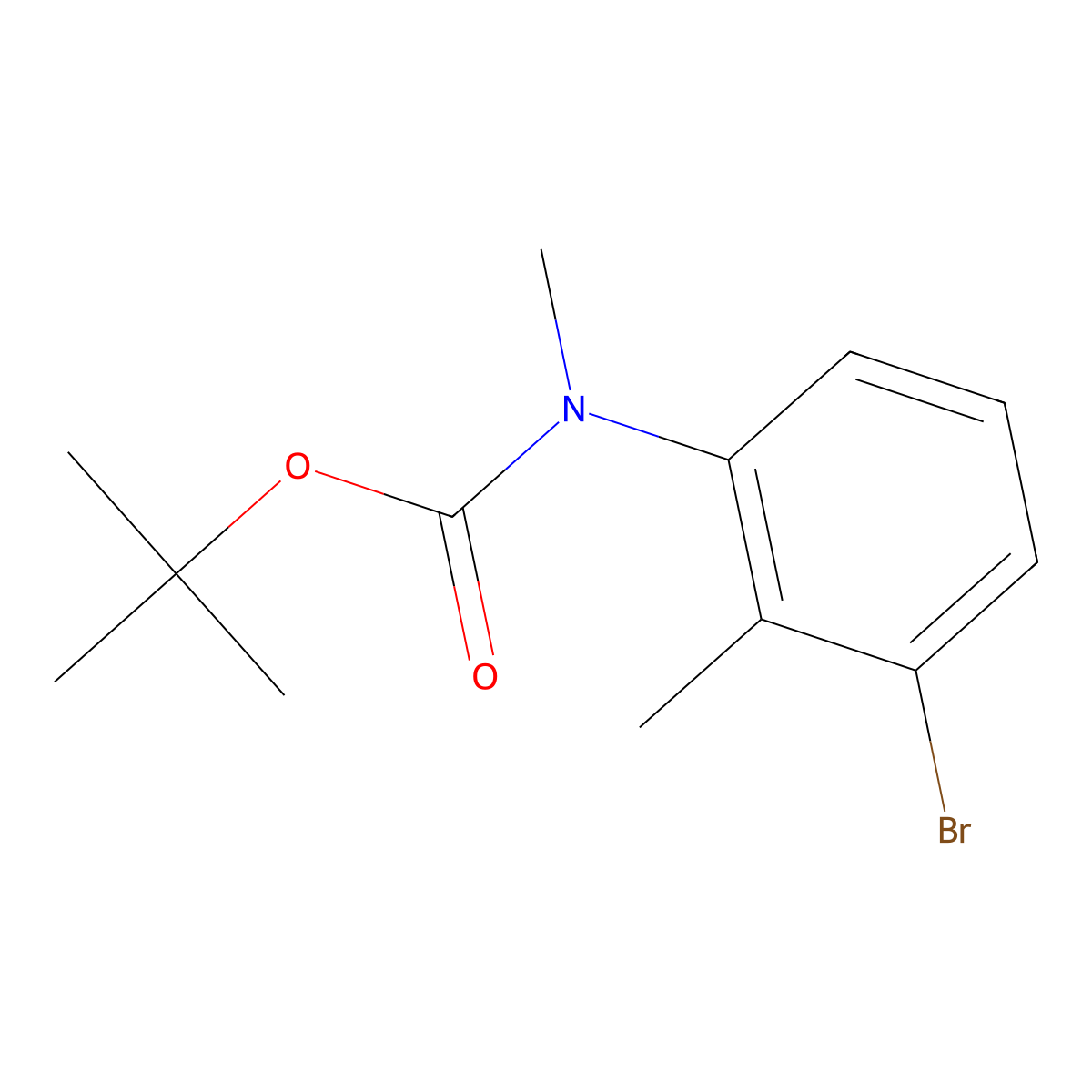 (3-Bromo-2-methyl-phenyl)-methyl-carbamic acid tert-butyl ester molecular structure, CAS 1187928-37-5