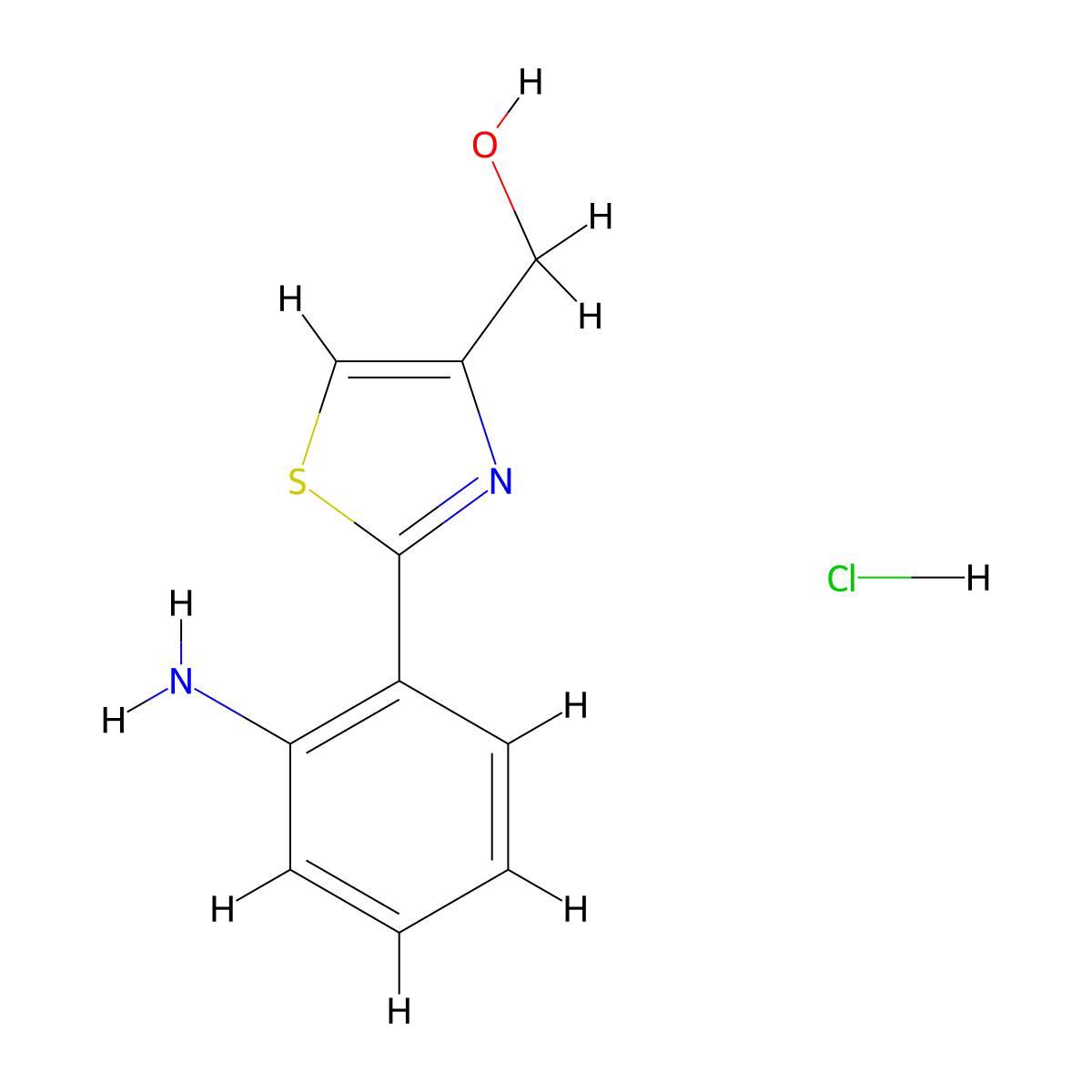 [2-(2-Amino-phenyl)-thiazol-4-yl]-methanol hydrochloride molecular structure, CAS 1187928-39-7