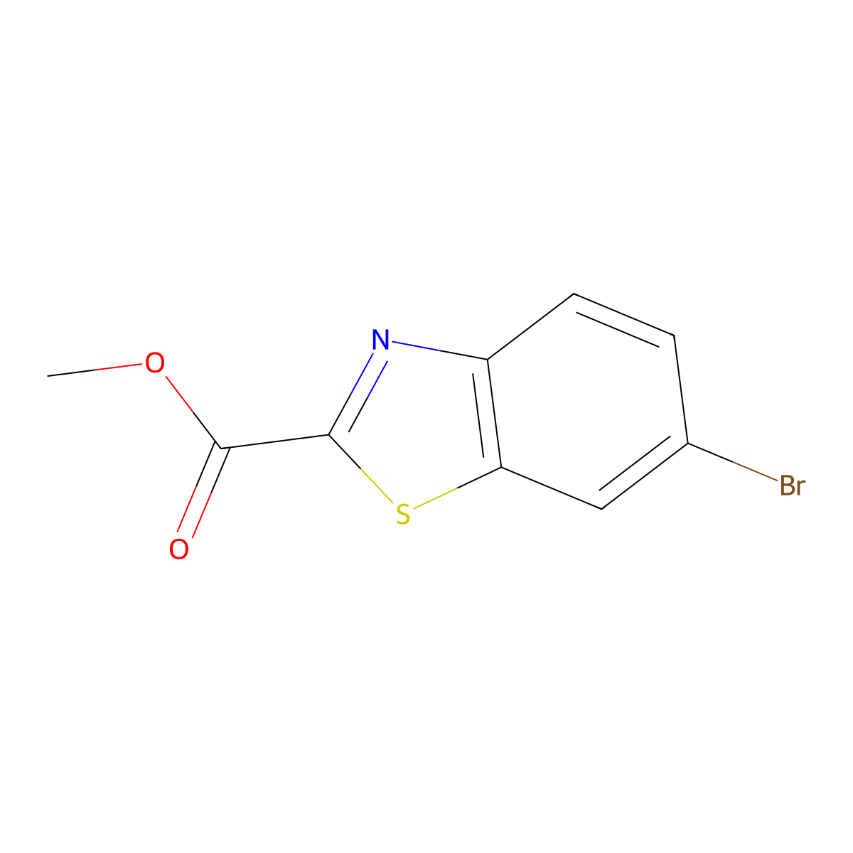 Methyl 6-bromobenzo[d]thiazole-2-carboxylate molecular structure, CAS 1187928-41-1